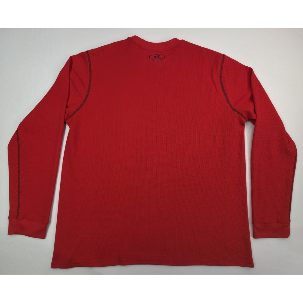2 Lot Under Armour Shirts Mens 2XL Thermal Polo Loose Fit Gray Red LIMITED USE - Picture 4 of 7